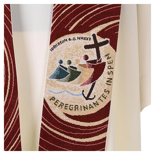 Priest stole with official Jubilee 2025 logo with red background 4