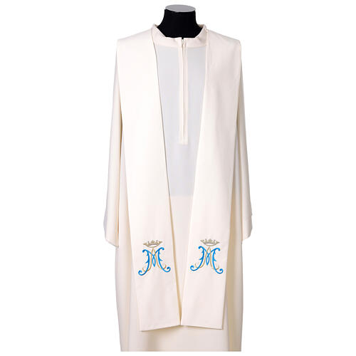 Ivory machine-embroidered Marian stole 1