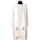 Ivory machine-embroidered Marian stole s1