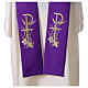 Stole Machine Embroidered with Gold Thread PAX Grape and Wheat s6