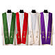Stole with golden embroidery of IHS cross with grapes and wheat s1