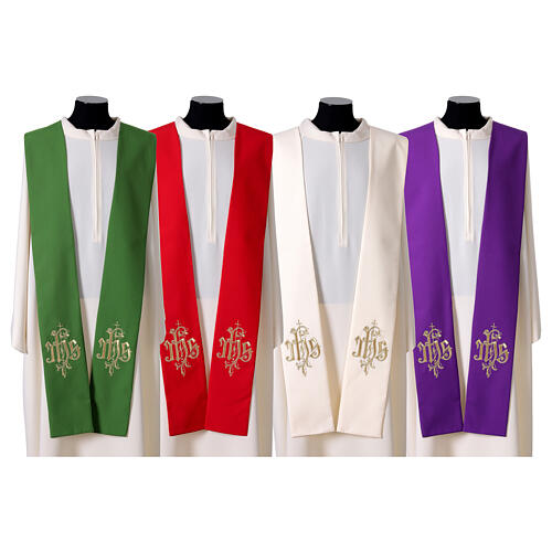 Stola IHS cucito a macchina filo oro 1