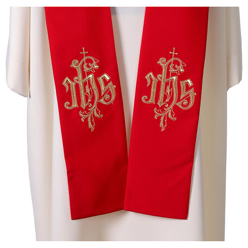 Stola IHS cucito a macchina filo oro 4