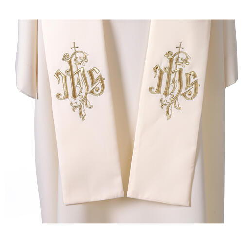 Stola IHS cucito a macchina filo oro 5