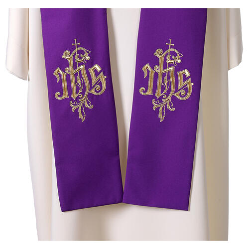 Stola IHS cucito a macchina filo oro 6