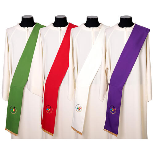 Diaconal stole in polyester with embroidered Jubilee 2025 logo 1