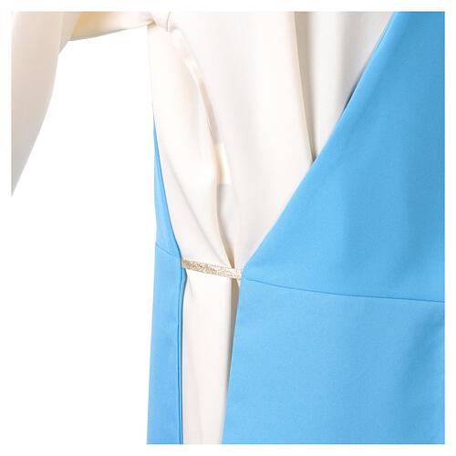 Étole diaconale en polyester bleu logo Jubilé 2025 brodé 3