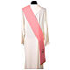 Diaconal pink stole in polyester with embroidered Jubilee 2025 logo s5