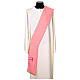 Pink deacon stole in polyester embroidered with Jubilee 2025 logo s1