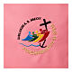 Pink deacon stole in polyester embroidered with Jubilee 2025 logo s2