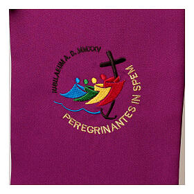 Polyester diaconal stole in purple with embroidered Jubilee 2025 logo
