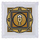 Linen and cotton pall with chalice and host print s4