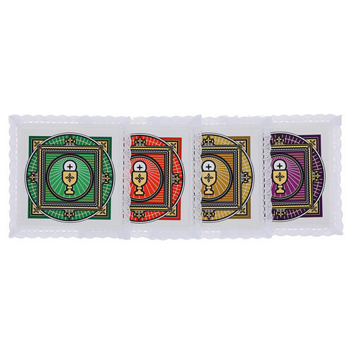 Pala linho e algodão estampa cálice e hóstia 1