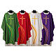 Polyester microfibre chasuble, modern cross and wave print s1