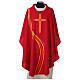 Polyester microfibre chasuble, modern cross and wave print s6