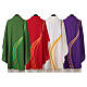 Polyester microfibre chasuble, modern cross and wave print s9