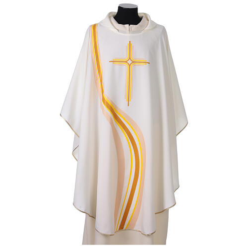 Chasuble en polyester microfibre croix style moderne impression vague 7
