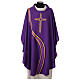 Microfiber polyester chasuble with modern style cross wave print s8