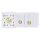 Conjunto de altar completo em 100% linho com monograma JHS bordado em fio dourado s4