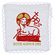 Conjunto completo de altar 100% linho bordado Agnus Dei s1