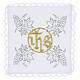 Altar linen set with JHS, gold embroidery & silver grapevine s1