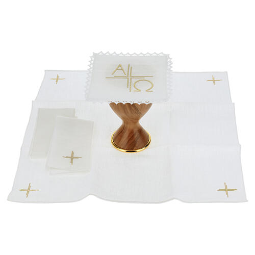 Servizio da messa in lino Alpha e Omega 3