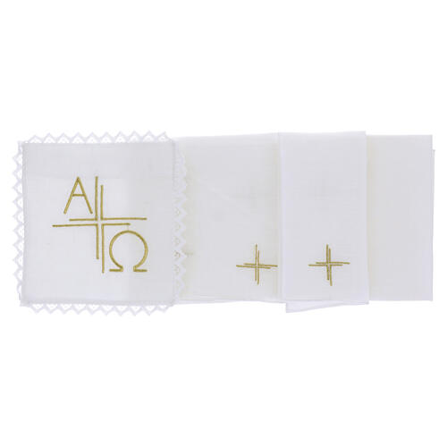 Conjunto de missa em linho Alpha e Ómega 4