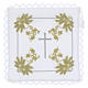 Altar linen set for Mass with golden wheat embroidery and silver cross s1