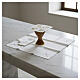 Mass altar linen set with golden wheat embroidery and silver cross s2