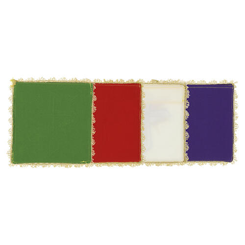 Palle liturgique pour calice brodée avec croix, raisin et épis 7