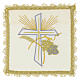 Palle liturgique pour calice brodée avec croix, raisin et épis s5