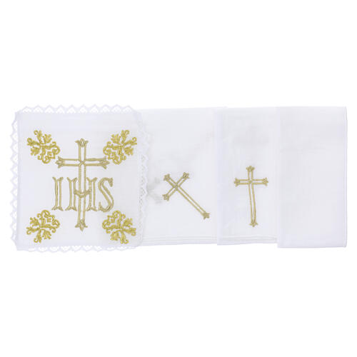 Servicio de altar 100% hilo bordado IHS y flores 4