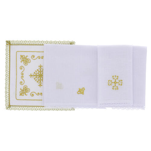 Mass linen set with golden baroque embroidery 4