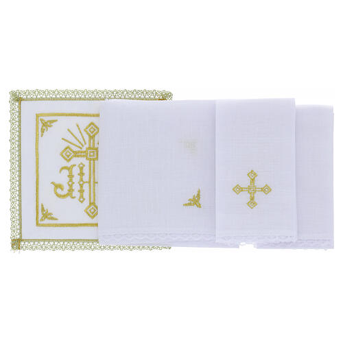 Mass linen set with JHS christogram and cross 4