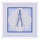 Marian altar linens with blue embroidery s1