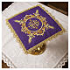 Mass chalice pall with IHS embroidery and gold baroque decoration s2
