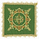 Mass chalice pall with IHS embroidery and gold baroque decoration s3