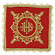 Mass chalice pall with IHS embroidery and gold baroque decoration s4