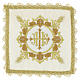 Mass chalice pall with IHS embroidery and gold baroque decoration s5
