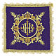 Mass chalice pall with IHS embroidery and gold baroque decoration s6