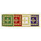 Liturgical chalice pall with stylized cross and gold embroidered frame s1