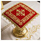 Liturgical chalice pall with stylized cross and gold embroidered frame s2