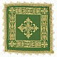 Liturgical chalice pall with stylized cross and gold embroidered frame s3