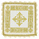 Liturgical chalice pall with stylized cross and gold embroidered frame s5