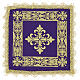 Liturgical chalice pall with stylized cross and gold embroidered frame s6