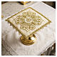 Liturgical pall for chalice with IHS embroidery and gold floral motifs s2