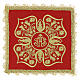 Liturgical pall for chalice with IHS embroidery and gold floral motifs s4