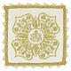 Pale liturgique pour calice avec broderie IHS et motifs floraux dorés s5