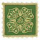 Liturgical chalice pall with IHS embroidery and gold floral motifs s3