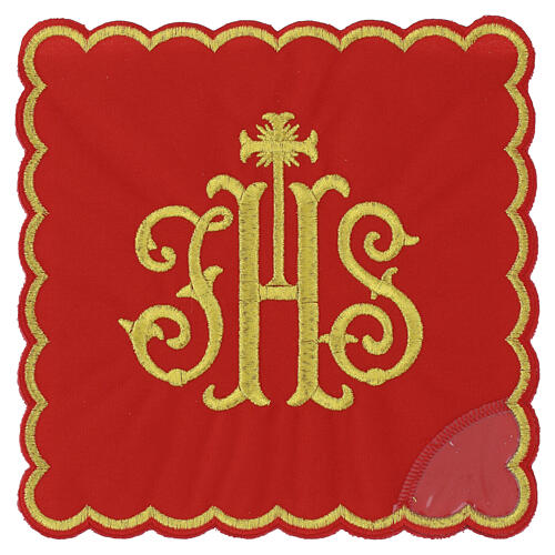 Polyester Chalice Pall with Gold JHS and Shaped Border 4